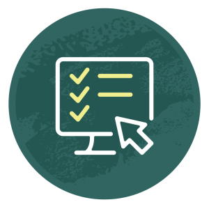 Icon with a computer with a checklist