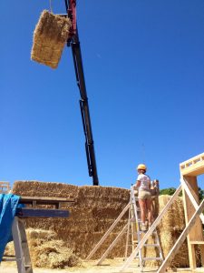 Jumbo straw bale wall construction