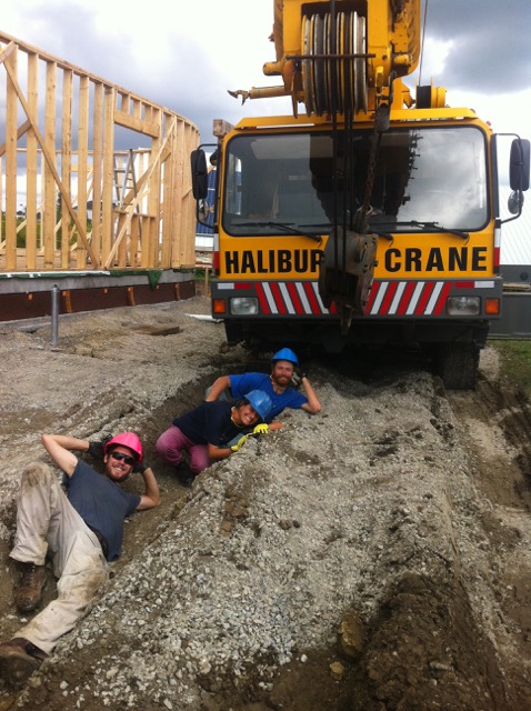 Building a roof on the ground